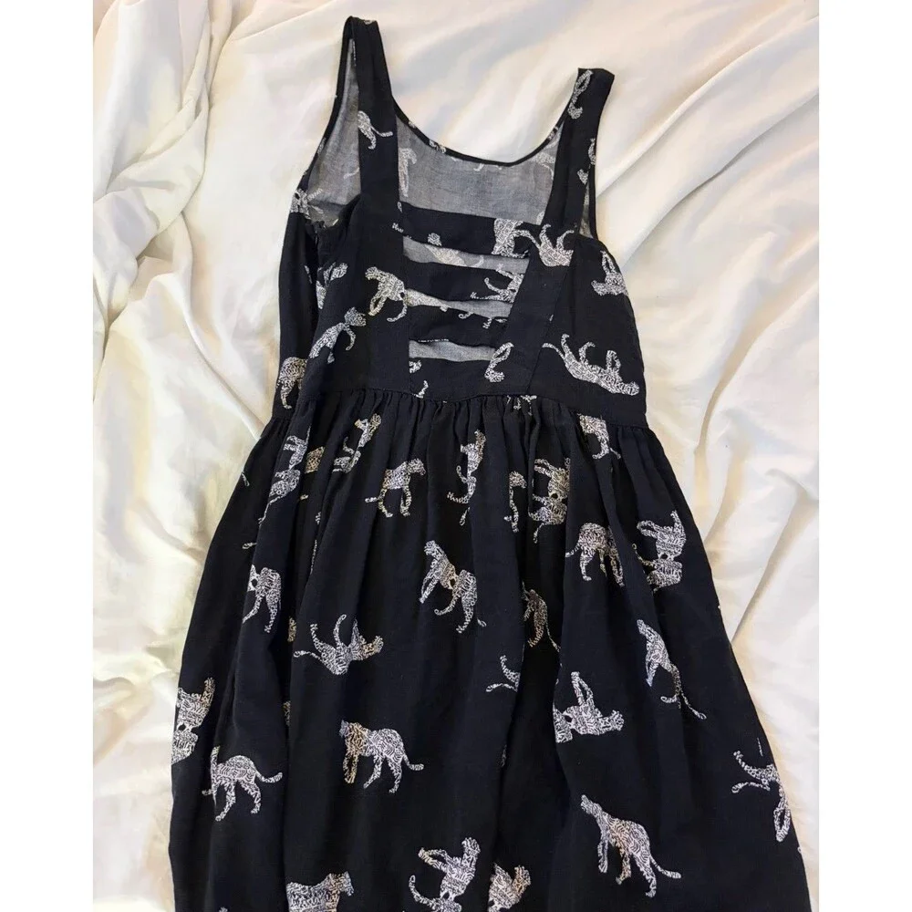 Wyld Hart Girls Shift Dress Size Medium Tiger Print Gypsy Boho Flare Sleeveless
